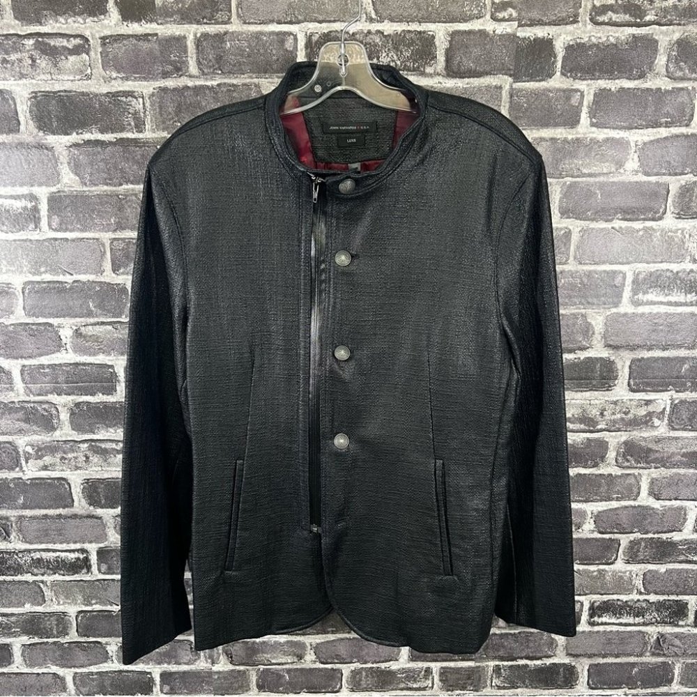 John Varvatos NWT faux leather cotton jacket